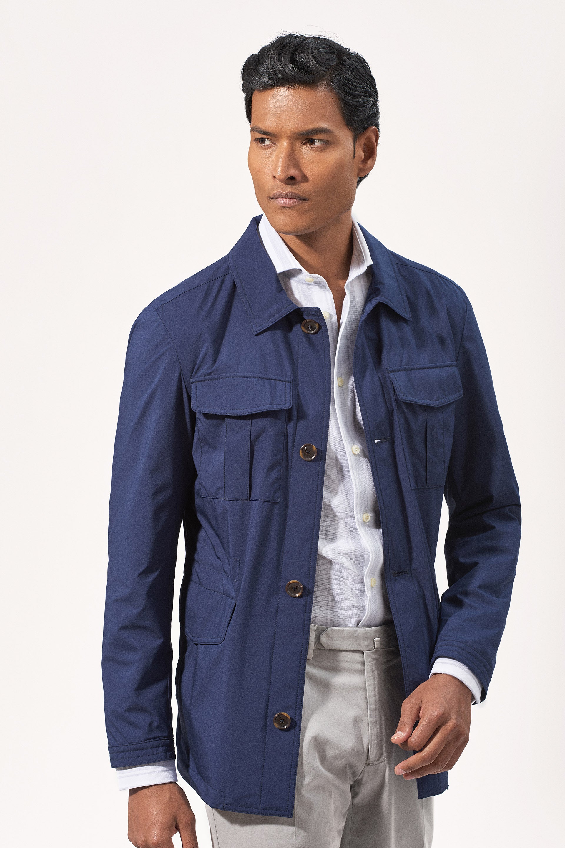 Blue Waterproof Shirt jacket