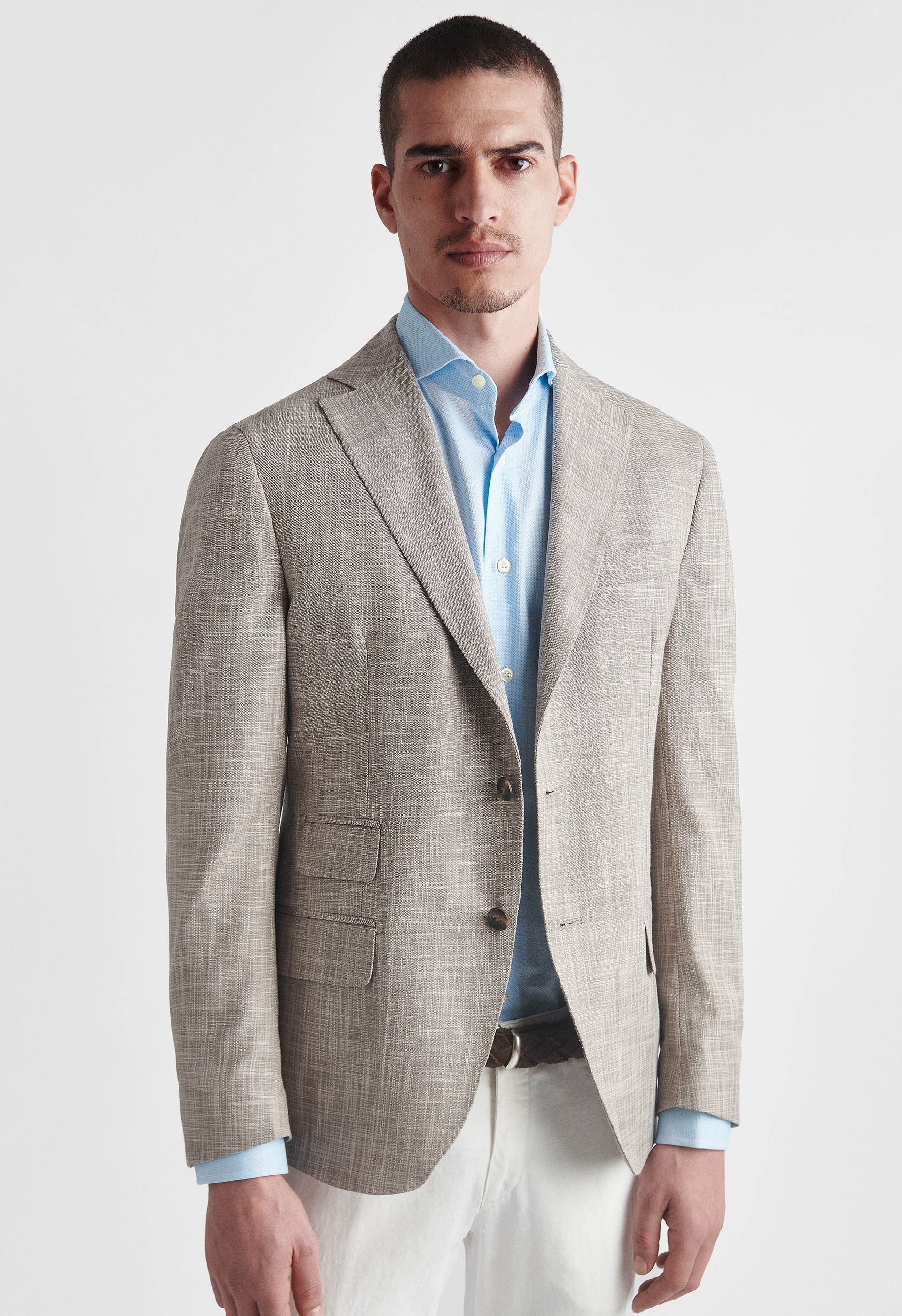 Beige Wool and Silk Jackets - Loro Piana Fabric