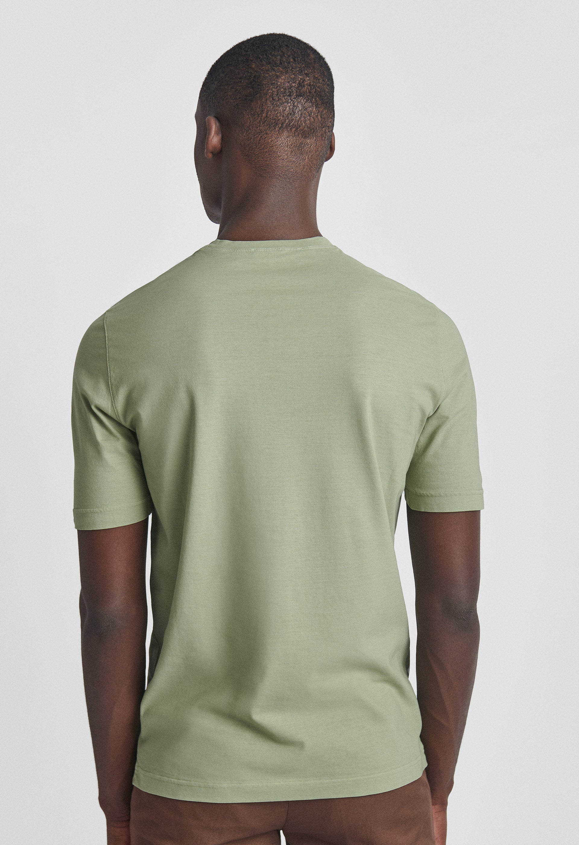 Army Green Crepe Cotton T-Shirt
